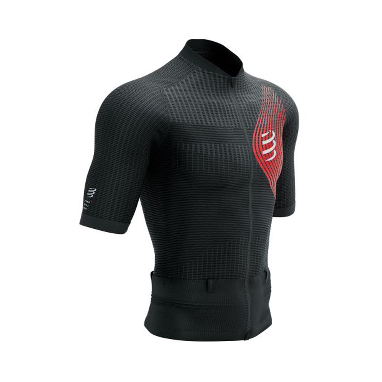 Áo Chạy Bộ Nam Compresport Trail Postural SS Top - Black/Red