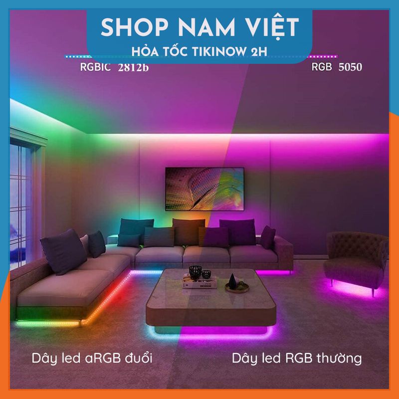 Dây Led Đuổi Trang Trí aRGB 5050 Chip WS2812B - 16 Triệu Màu, 100+ Hiệu Ứng