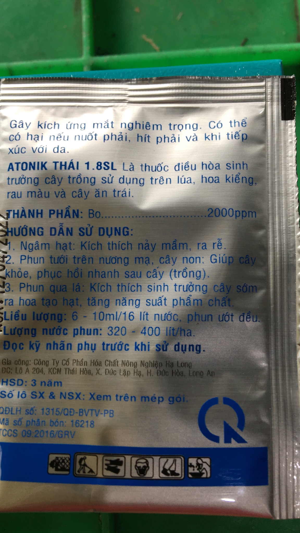 Sản phẩm tăng trưởng cây trồng ATONIK THÁI gói 12ml