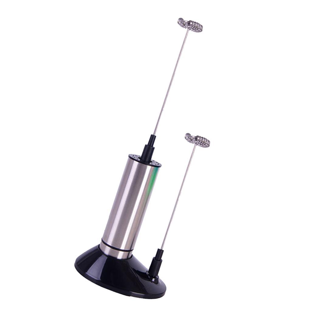 Double Spring Whisk Coffee Electric Milk Frother Egg Beater Kitchen Stirrer