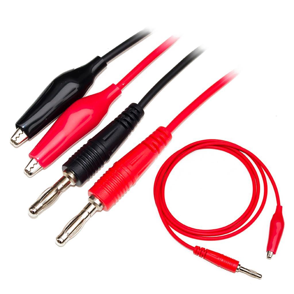2x 100cm Banana plug to Aligator Clip Multimeter Connector Probe Cable Lead