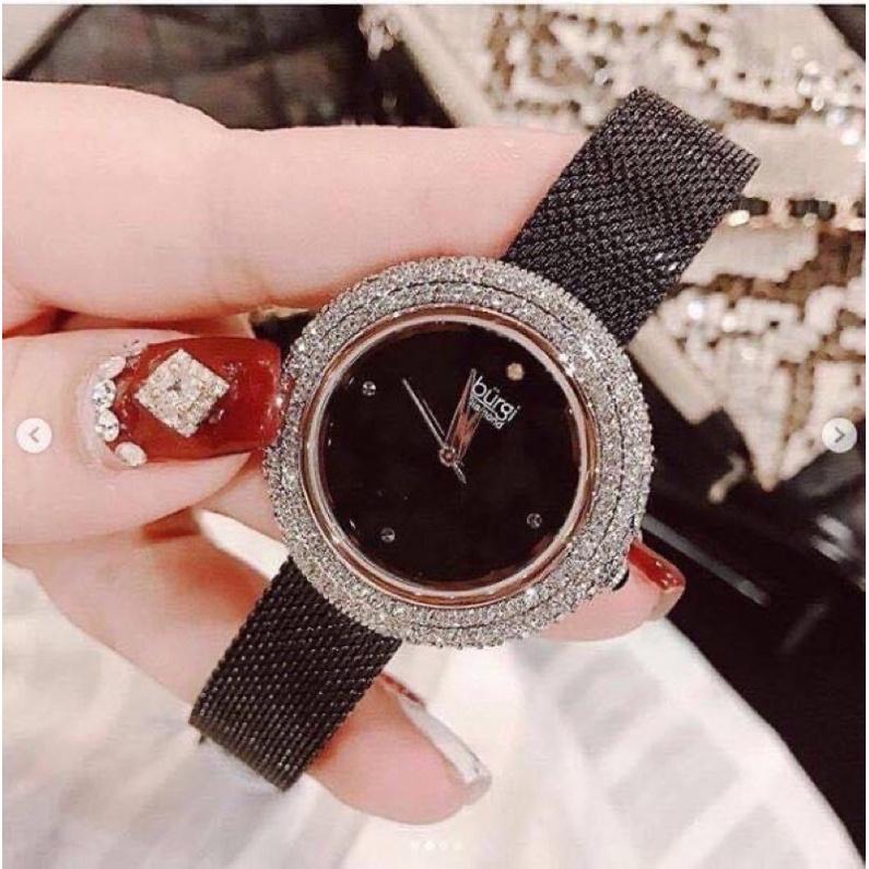 Đồng hồ nữ Burgi case 36mm mầu đen