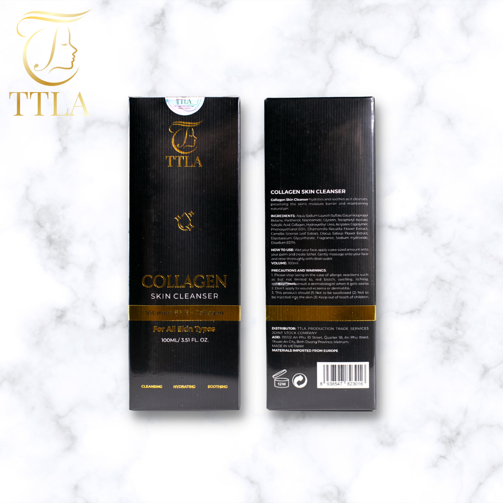 Sữa rửa mặt ngừa mụn cấp ẩm TTLA Collagen Skin Cleanser