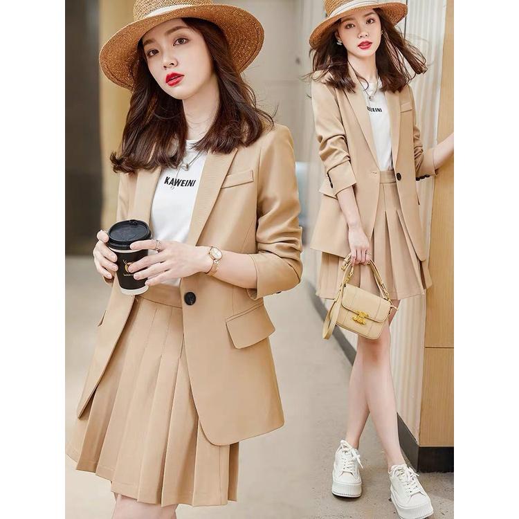 Set Áo Vest Chân Váy Dập Ly Thời Trang