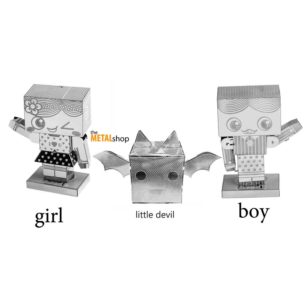 Mô hình lắp ghép kim loại 3d người carton chibi
