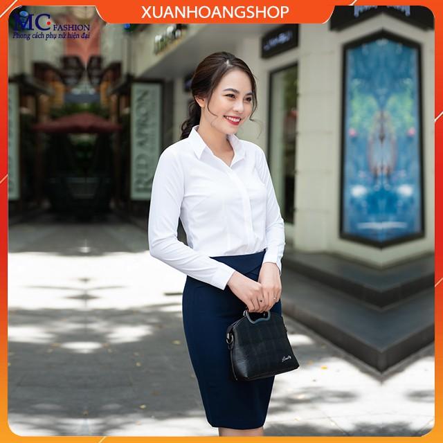 Áo Sơ Mi Nữ Trắng Kiểu Công Sở Tay Lỡ Lửng – Dài – Ngắn, Cổ Đức, Vải Lụa, Mát, Đẹp, Không Nhăn, Mc Fashion A280