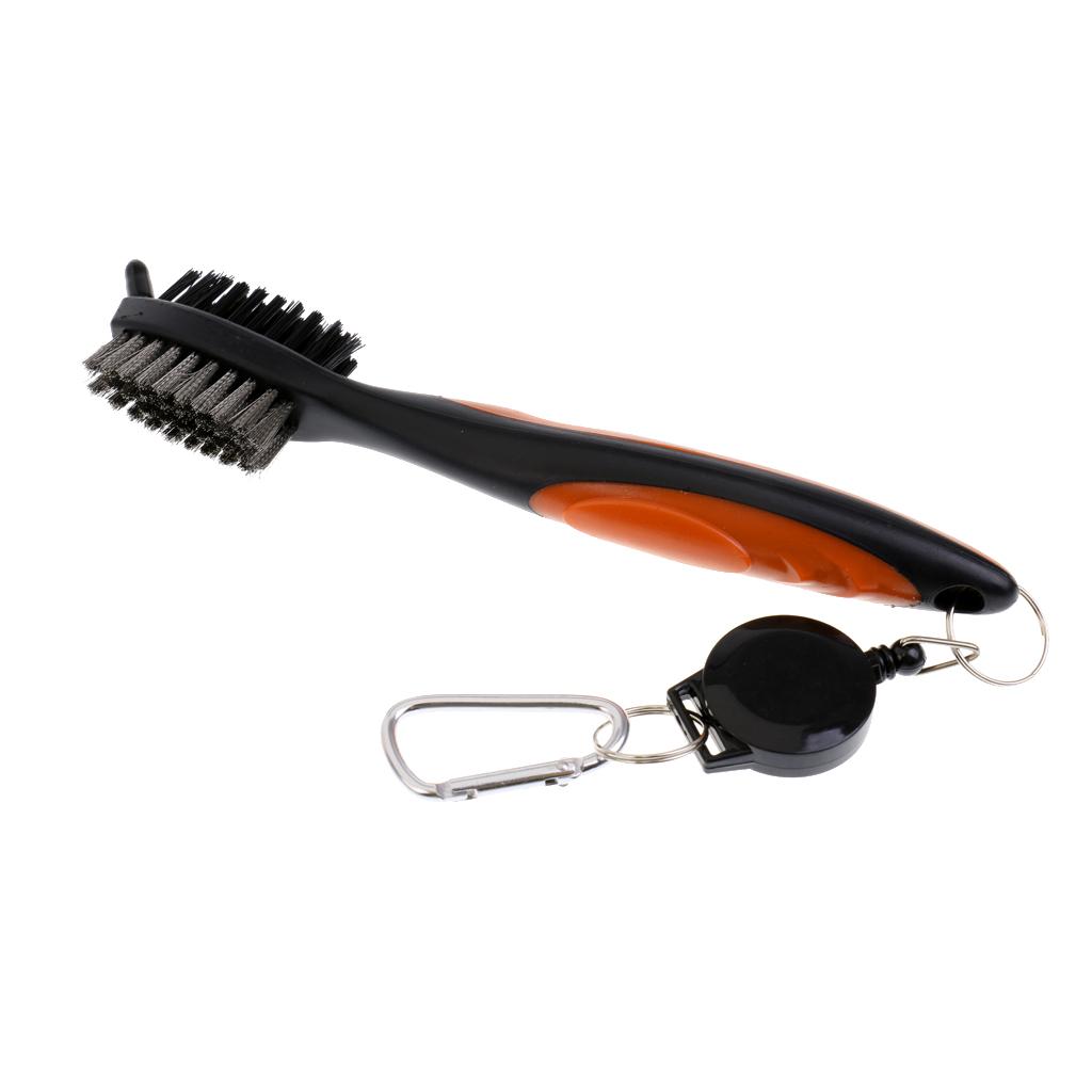 Double Sides Golf Club Brush Groove Cleaner with Retractable String