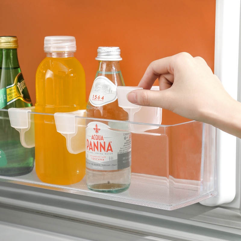 COMBO 4 Miếng chia ngăn phân loại khay lưu trữ tủ lạnh bằng nhựa, có khớp cố định