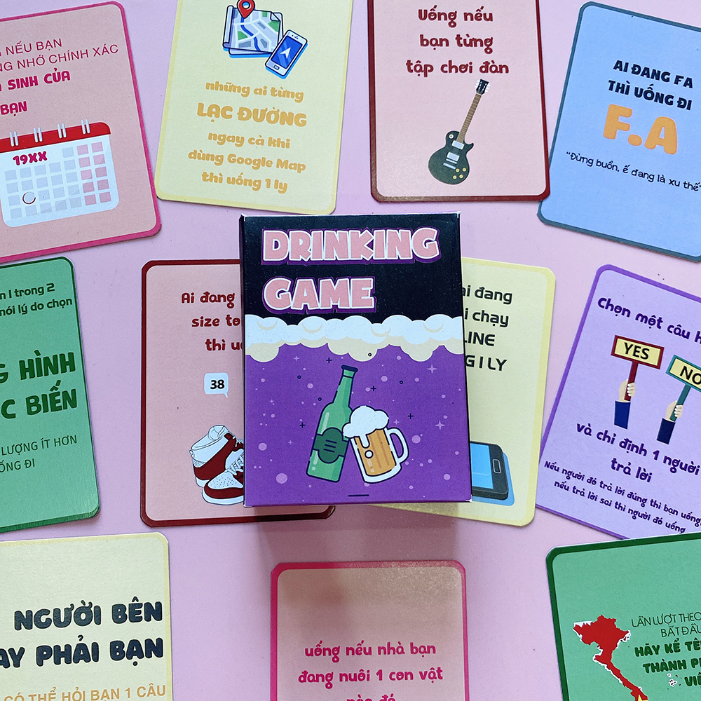 Bộ Bài Drinking Game 2022 Cho Bữa Tiệc Ăn Nhậu Uống Rượu Bia Bùng Cháy Cuộc Vui & Thăng Hoa Cảm Xúc DRKTIM