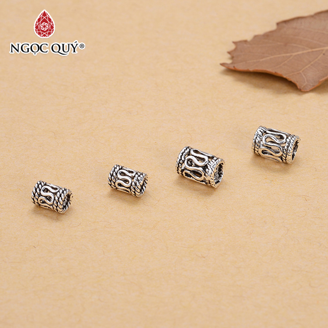 Charm chặn hạt họa tiết hoa văn - Ngọc Quý Gemstones