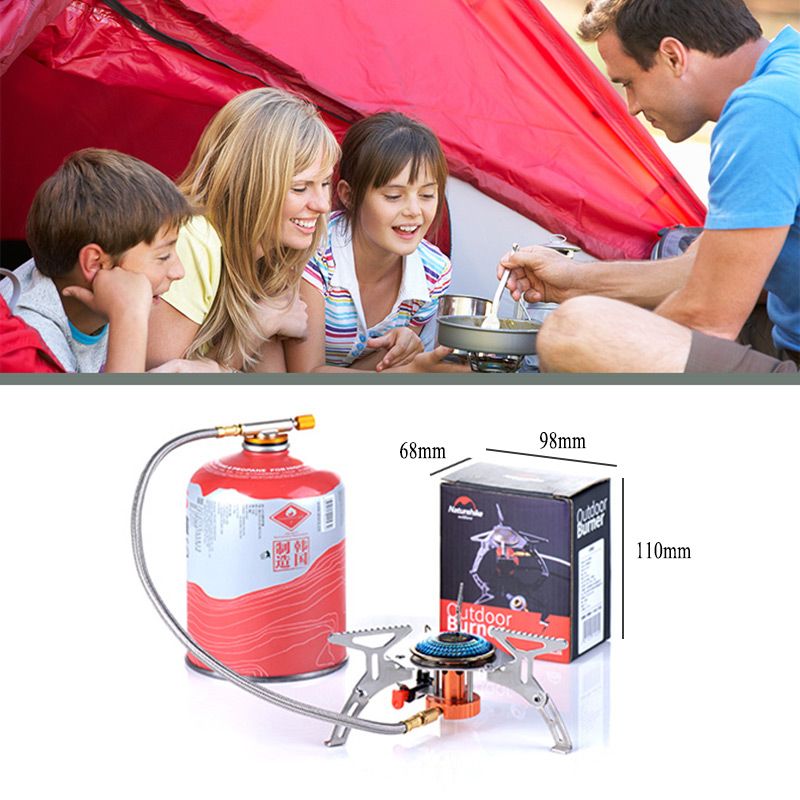 Bếp gas mini du lịch xếp gọn cắm trại naturehike combo bình ga mini, đầu chuyển bình ga &amp; bếp ga dã ngoại gấp gọn mang đi campoutvn C001