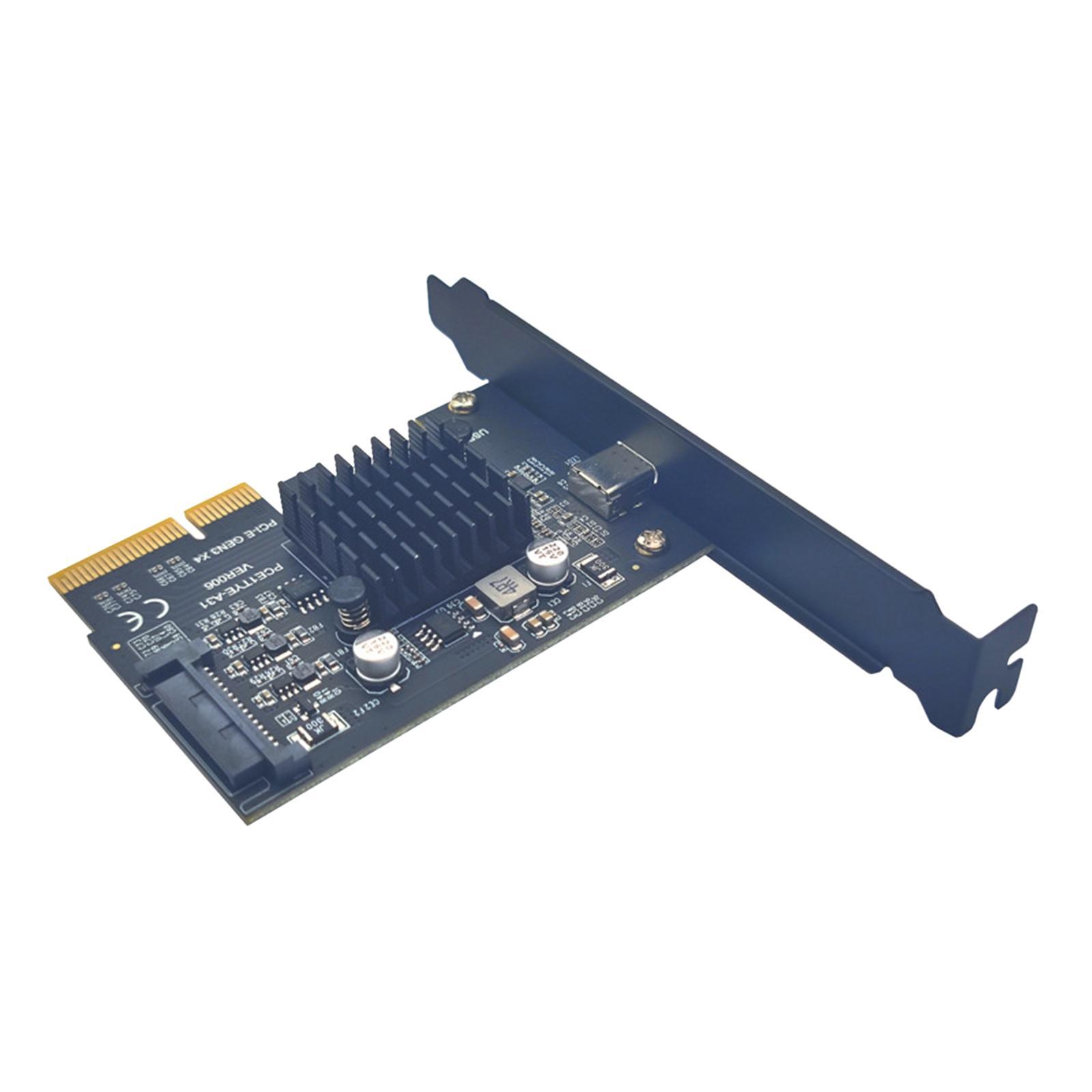 Pci-e 4x to USB3.2 Front Type C Expansion 3.0 Adapter for Desktop Motherboard Durable Replacement