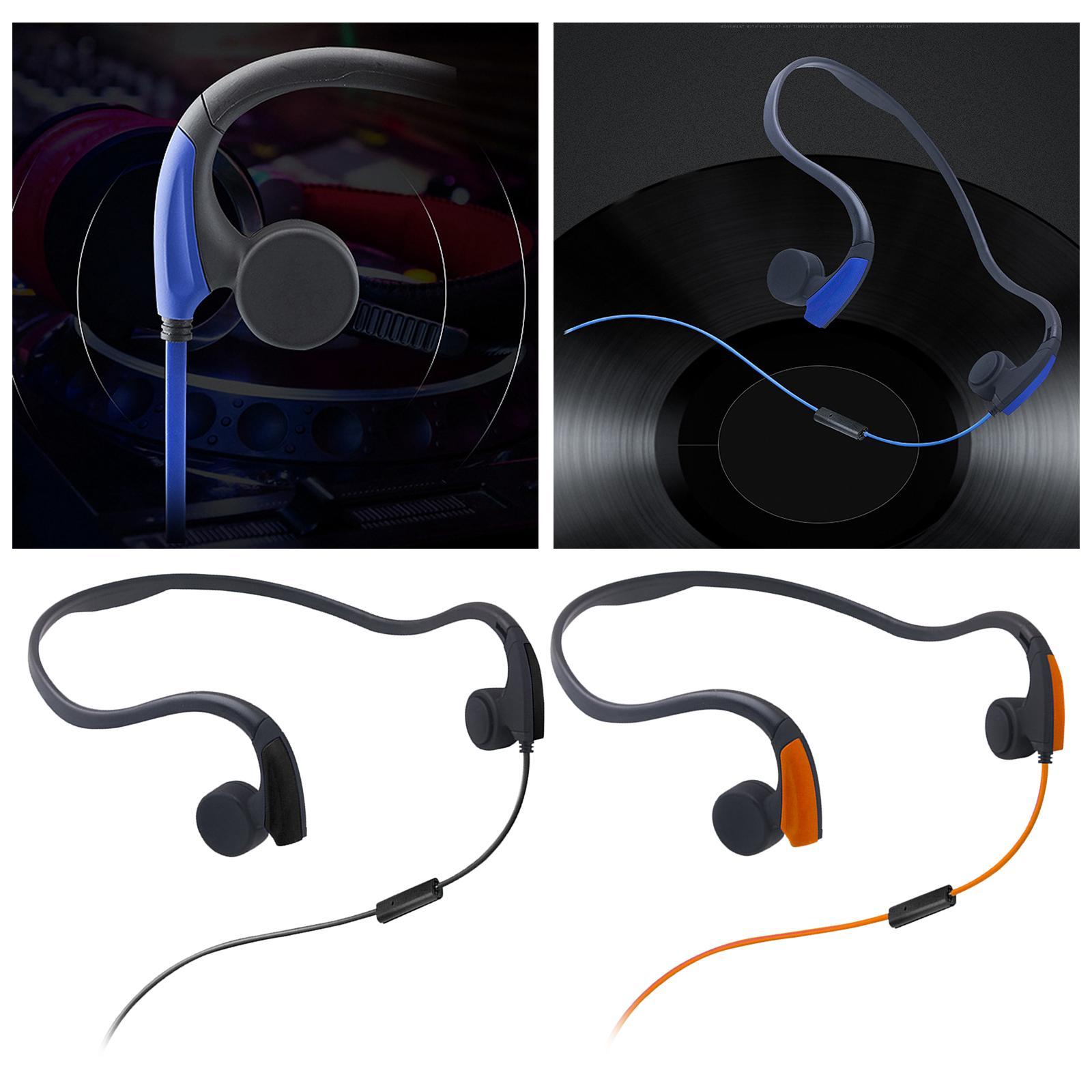Bone Conduction Wired Headset Voice Control with Mic Neckband Headset Headphones Earphone for Running Sports Mobile Phones Game Music
