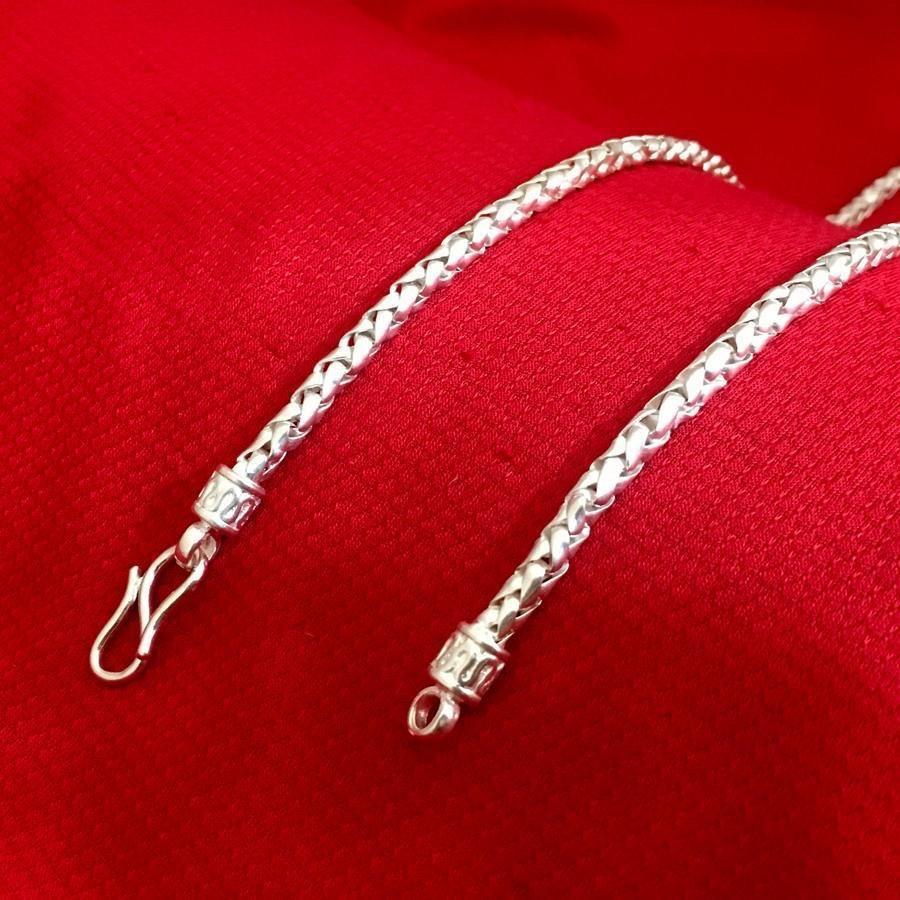 Dây chuyền nam Xà Tích Bạc Quang Thản thiết kế kiểu dây tròn chất liệu bạc ta.