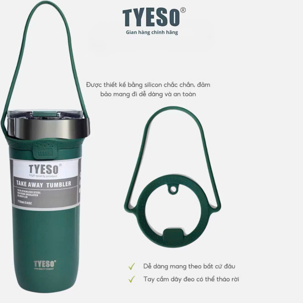 Cốc ly giữ nhiệt Tyeso TS8766B-550ml, TS8767B-710ml bằng thép không gỉ 304  Chống tràn &amp; Giữ nhiệt 12 tiếng