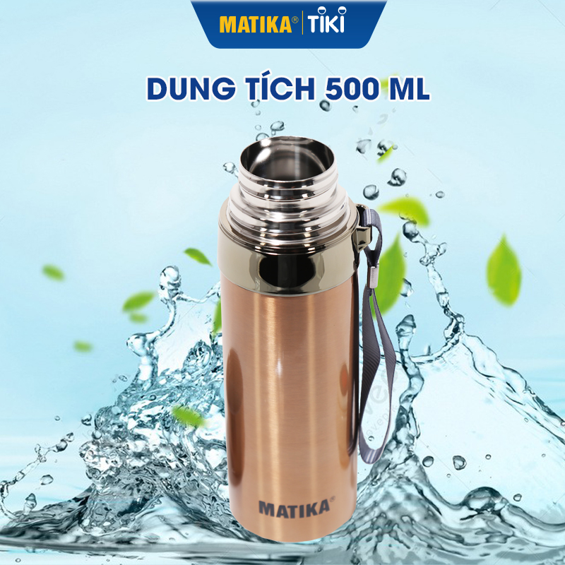 Bình Giữ Nhiệt Inox MATIKA MTK-HC7500 Bình Đựng Nước Dung Tích 500ml - Hàng Chính Hãng