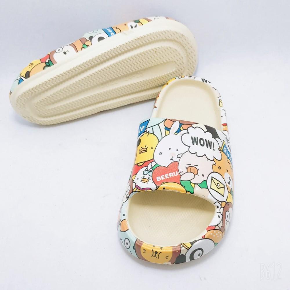 DÉP BÁNH MÌ HOẠ TIẾT HOAT HÌNH CUTE CHO BÉ VÀ NỮ - chất liệu tốt , mang êm chân , đế dày chống trơn trợt bền DT