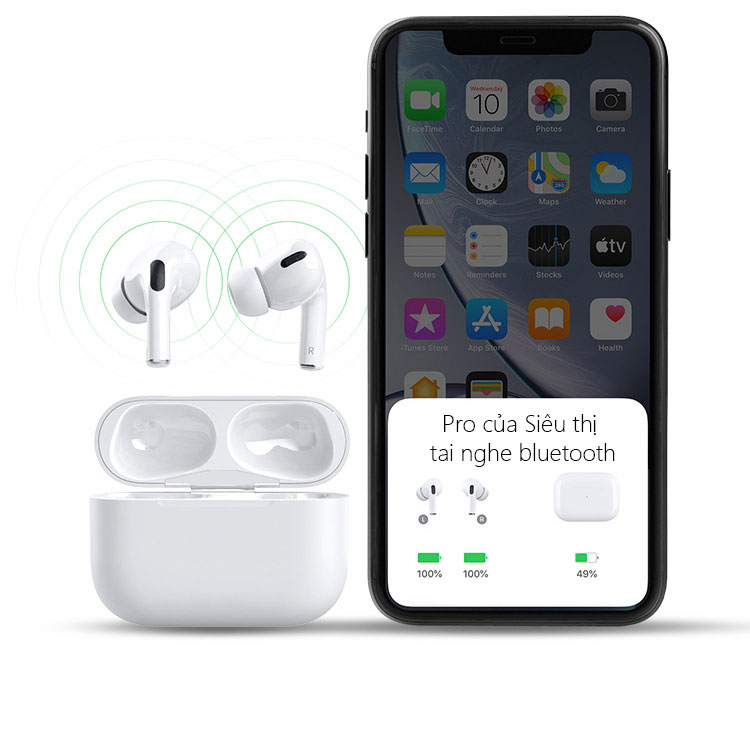 Tai nghe bluetooth 5.0 TWS Air Pro - Định vị + Đổi tên thiết bị và Tháo tai nghe dừng nhạc APPRO0- HÀNG CHÍNH HÁNG SINO