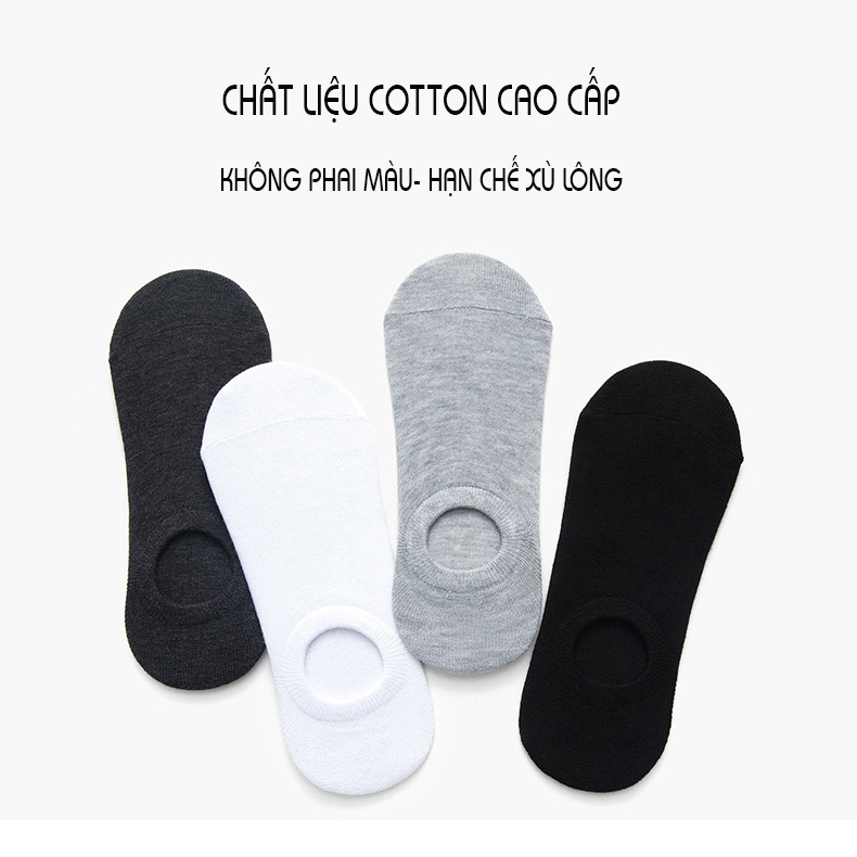 Tất Cổ Ngắn Cotton Nam Nữ Thoáng Khí Thấm Hút Mồ Hôi Chống Tụt PK506