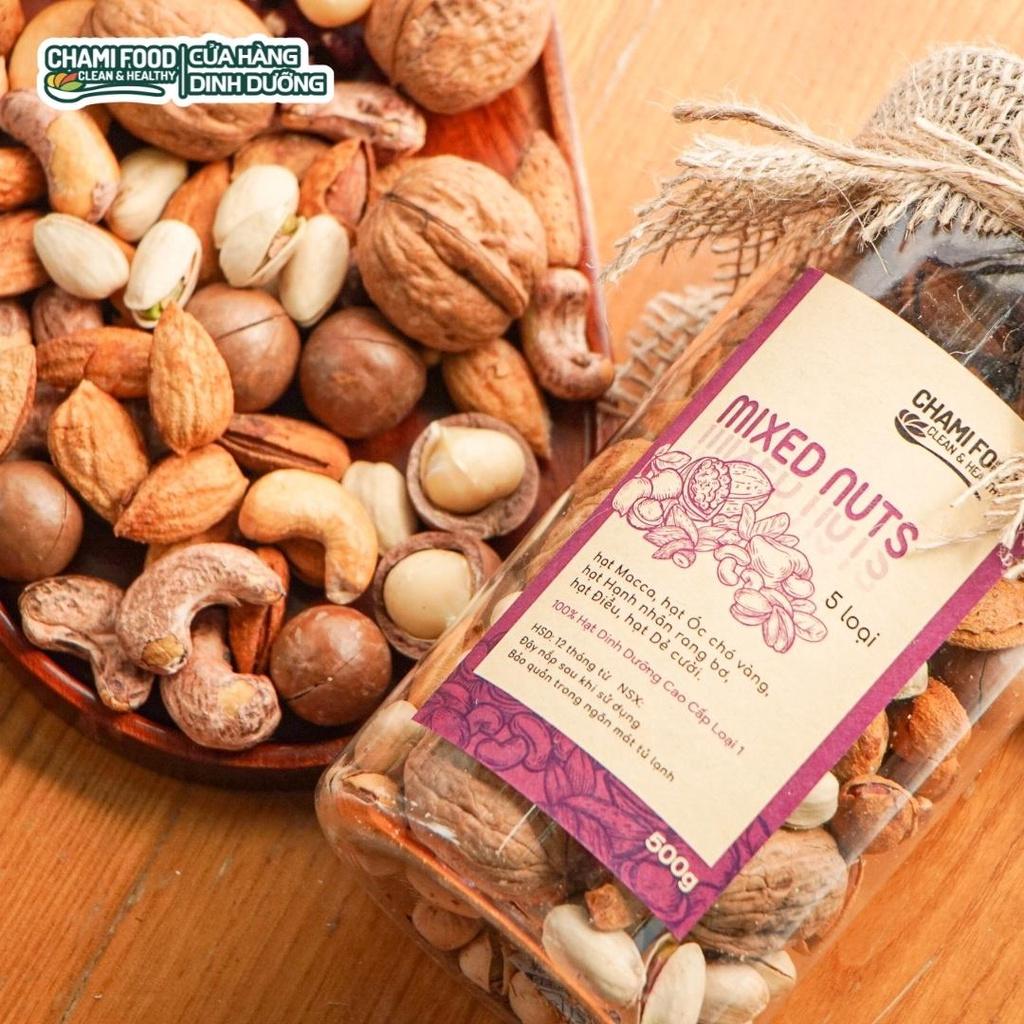 Hạt dinh dưỡng Mix Chami Food 5 Loại Siêu Hạt 500G Loại 1 Granola Ăn Kiêng Ngũ Cốc Giảm Cân Tốt Cho Eat Clean