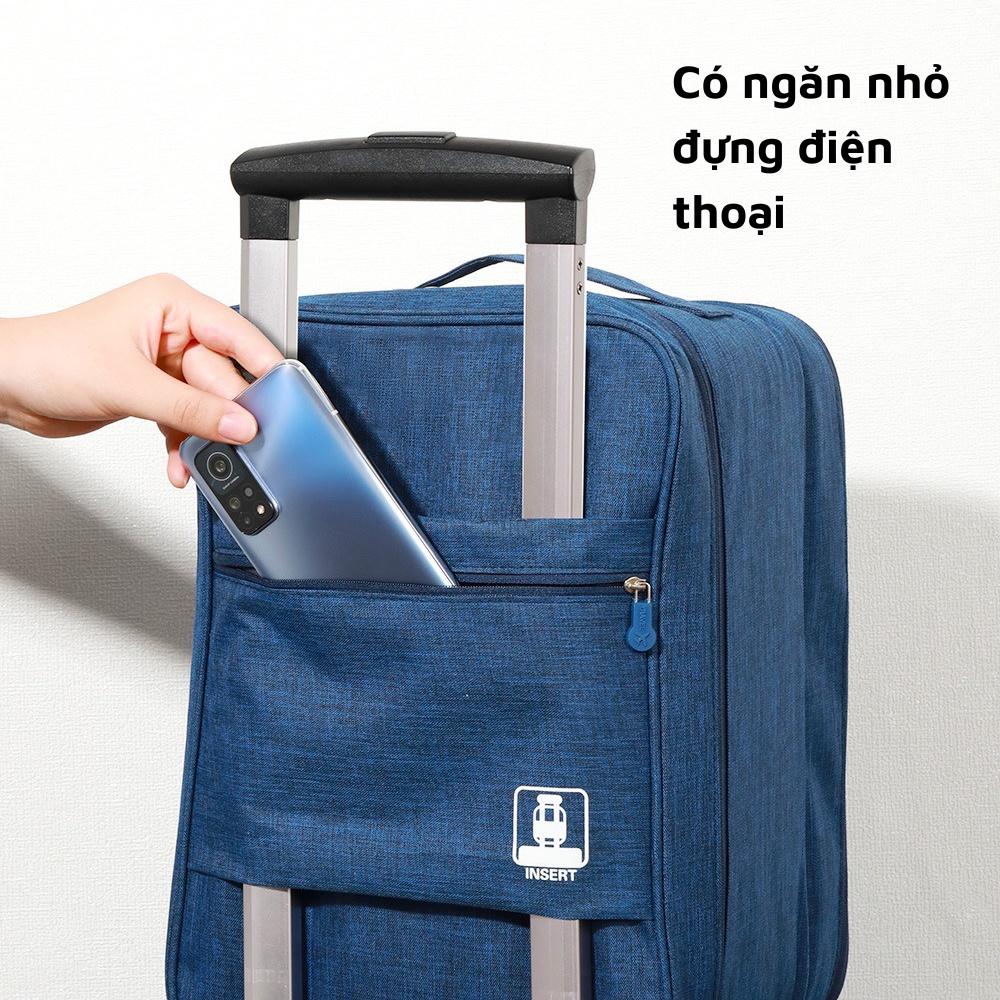 Túi đựng đồ du lịch có khe gài tay kéo vali túi đựng giày dép 3 ngăn chống thấm nước tiện lợi