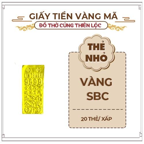 Vàng Thẻ SBC Cúng Tứ Phủ Hàng Mã Đồ Thờ Cúng Thiên Lộc - 1 Xấp 20 Thẻ