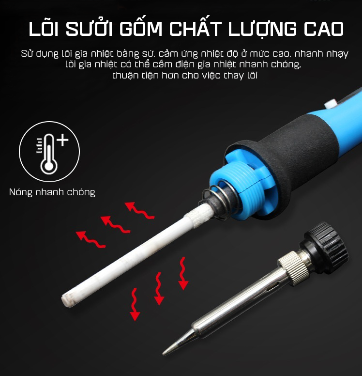 ROGTZ Mỏ Hàn Điều Chỉnh Nhiệt Độ 908DR 80W - Hàng Nhập Khẩu