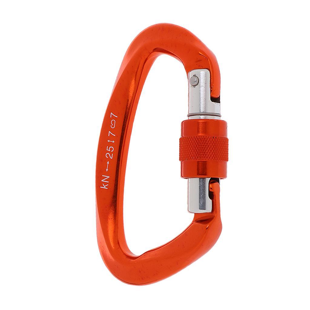 3 Pieces 25KN Screw Lock Carabiner Rock Tree Climbing Hammock Hooks