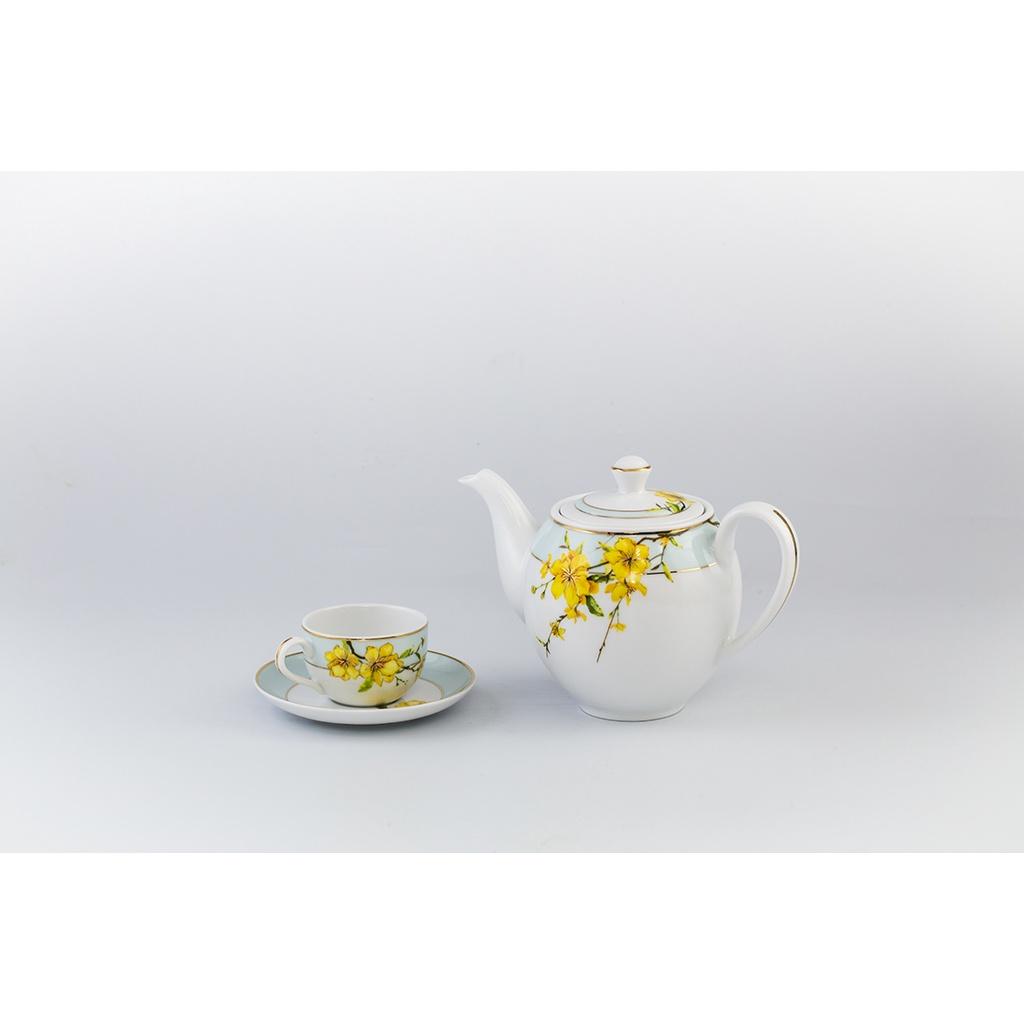 Hình ảnh Bộ trà Minh Long 0.8 L Camellia - Hoa Mai