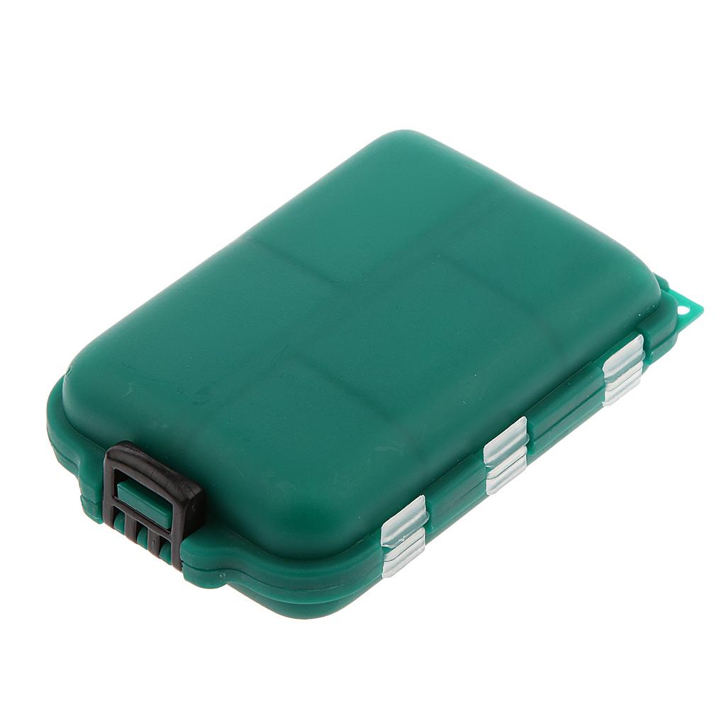 2x Pocket Waterproof Fishing Tackle Box Hook Bait Flies Case 10 Compartments