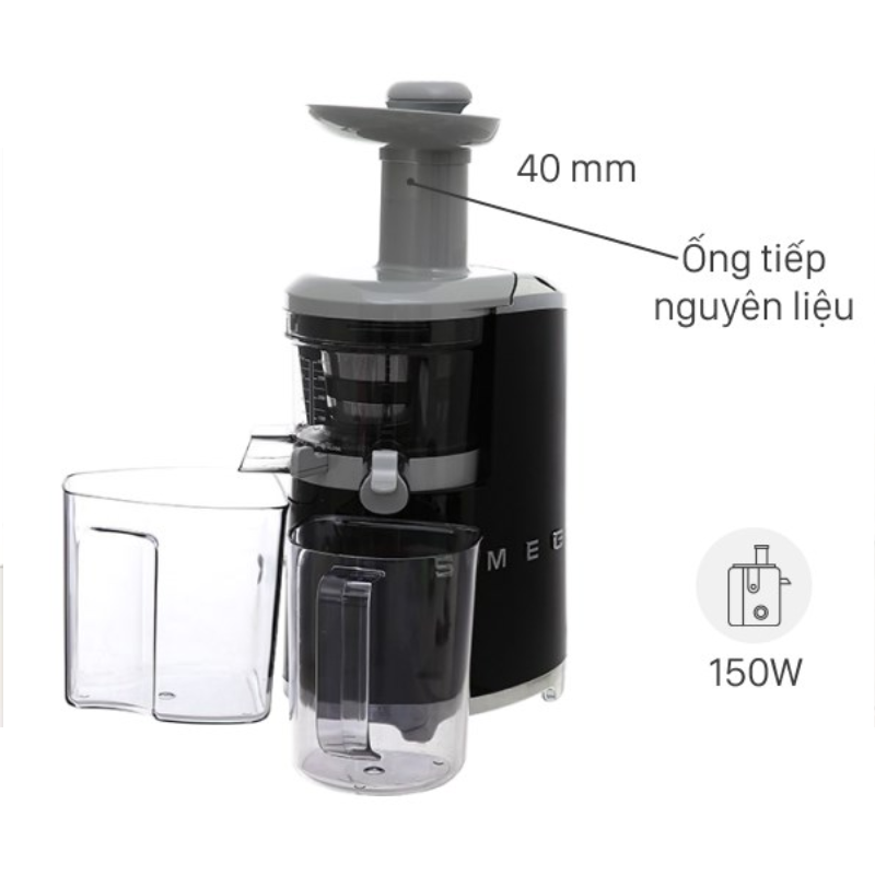 Máy ép trái cây chậm Smeg SJF01BLEU màu đen - Hàng chính hãng