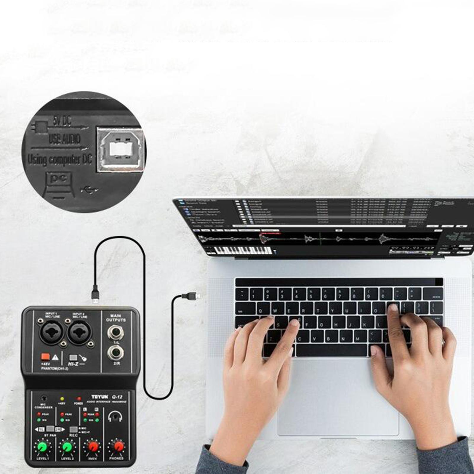 Sound Card Audio Mixer 48KHz for Music Recording Equipment Live   PC