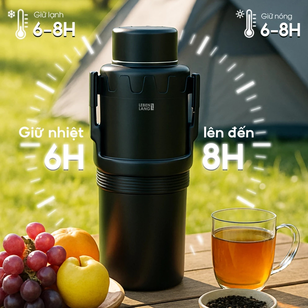 Phích giữ nhiệt Inox 316 Lê Bên Làng LBL3025 dung tích 6L kèm lõi lọc trà - Hảng chuẩn Đức