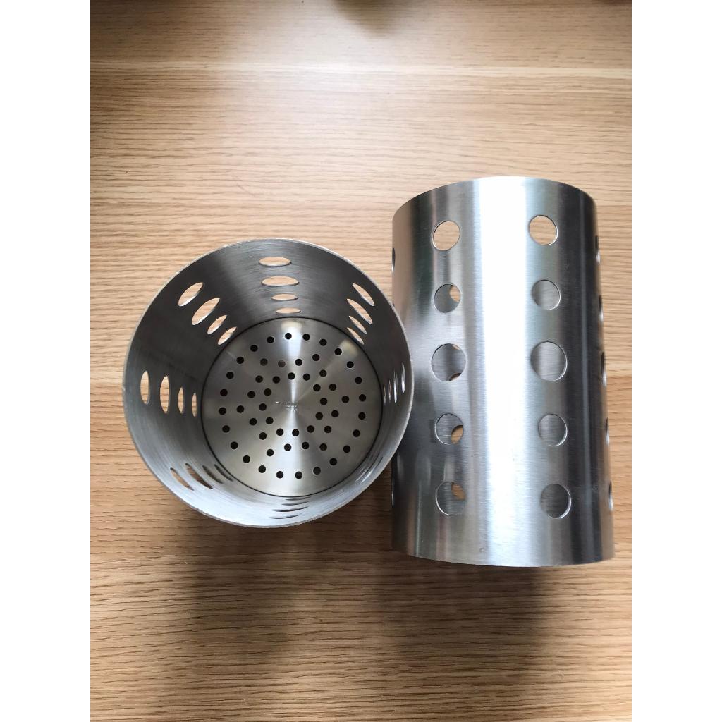 Ống đựng đũa muỗng inox SUS 304 hàng nhập khẩu dày đẹp dùng làm hũ đựng  muỗng đũa có lổ thoát nước