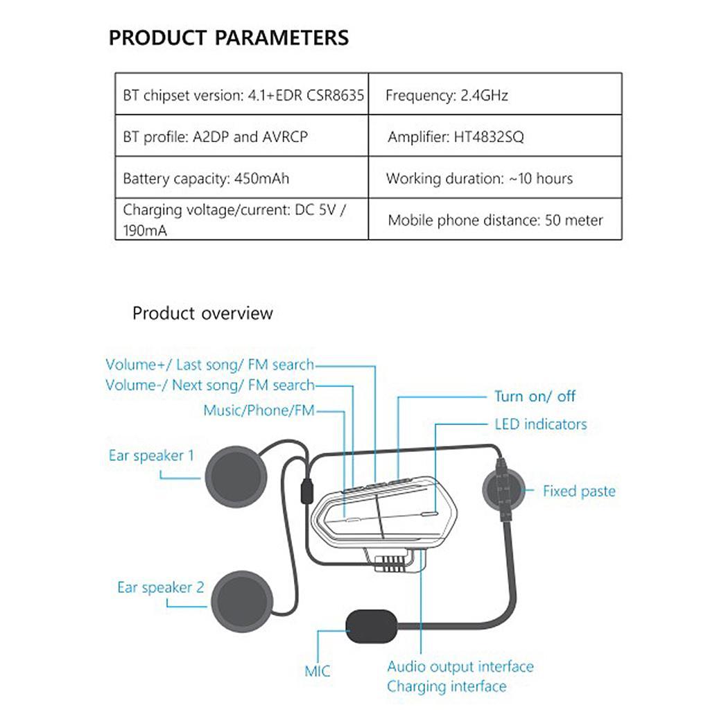 Bluetooth Motorcycle Headset