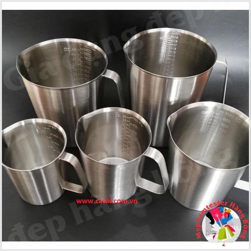 Ca inox - Ca inox 304 CHIA VẠCH KHÔNG NẮP các loại 500ml 700ml 1000ml 1500ml 2000ml sáng bóng