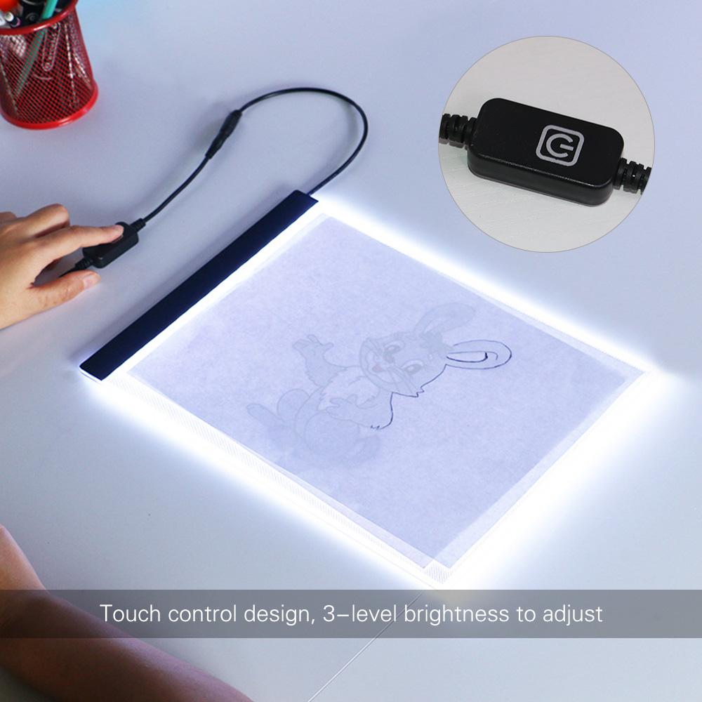 Hộp đèn LED siêu mỏng A4 ánh sáng hỗ trợ USB với Dimmer 3 mức độ sáng có thể điều chỉnh