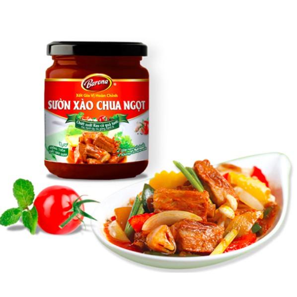 Xốt Gia Vị Hoàn Chỉnh Barona - Sườn Xào Chua Ngọt 260g (dạng hũ)