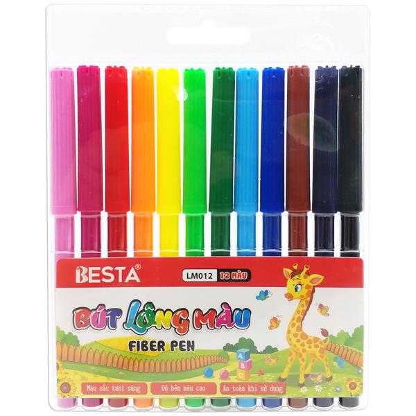 Vỉ 12 Bút Lông Màu - Besta LM012