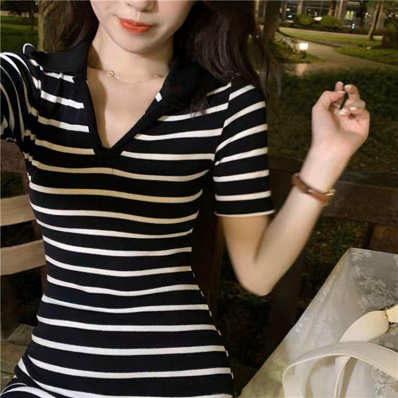 ĐẦM SỌC CỔ SƠ MI ĐEN
