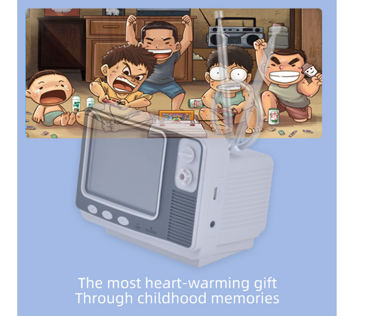 Máy chơi game GV300 RETRO BOOKSHELF TV kiêm đồng hồ - Một vé về tuổi thơ