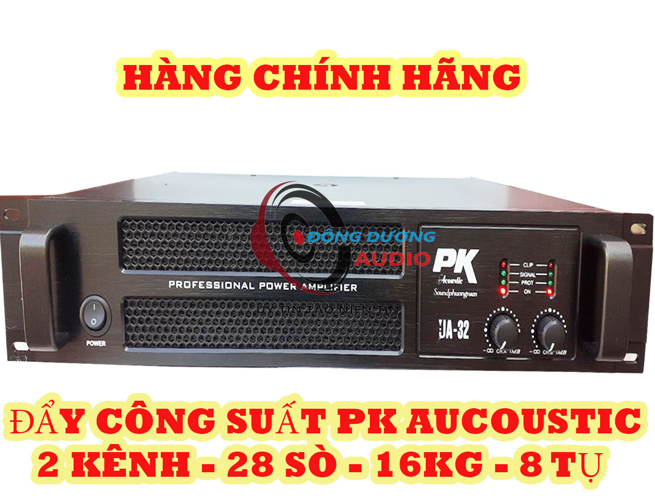 CỤC ĐẨY 28 SÒ - 700W x 2 KÊNH - HÀNG CHÍNH HÃNG PK AUCOUSTIC - MAIN CÔNG SUẤT