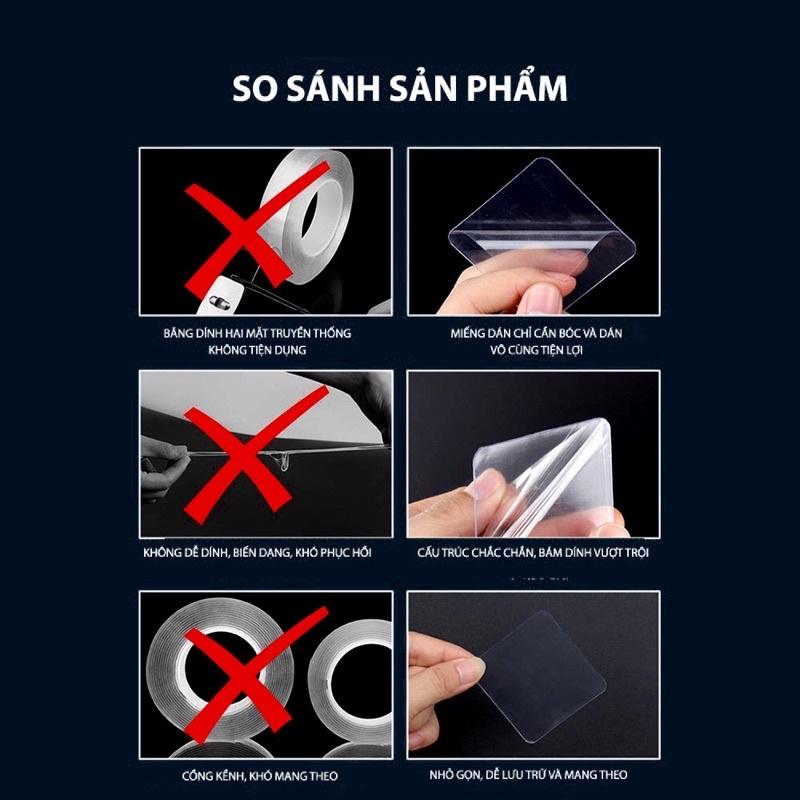 Miếng Dán Nano 2 Mặt Siêu Dính Loại Đẹp - Chống Thấm Chịu Nước Siêu Bền Chắc , Siêu Chịu Lực