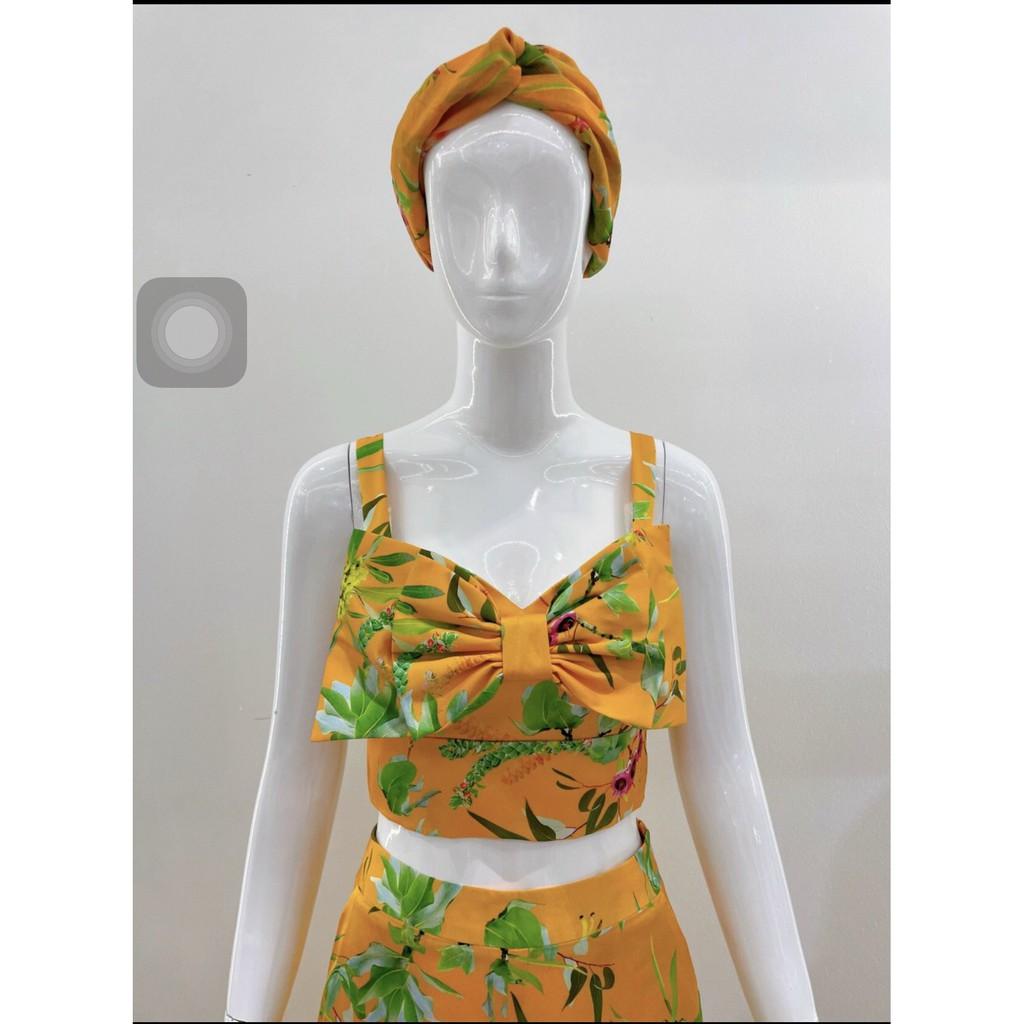 Áo 2 dây croptop NEVA tạo hình nơ trước trước ngực Bộ biển T110037