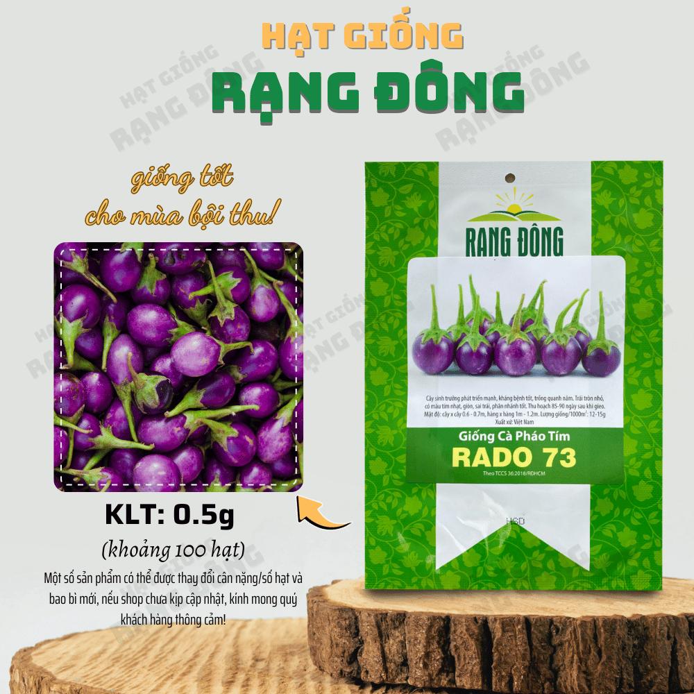 Hạt giống Cà Pháo Tím Rado 73 (0,5g~100 hạt) nảy mầm tốt, kháng bệnh, trồng quanh năm  - Hạt giống Rạng Đông