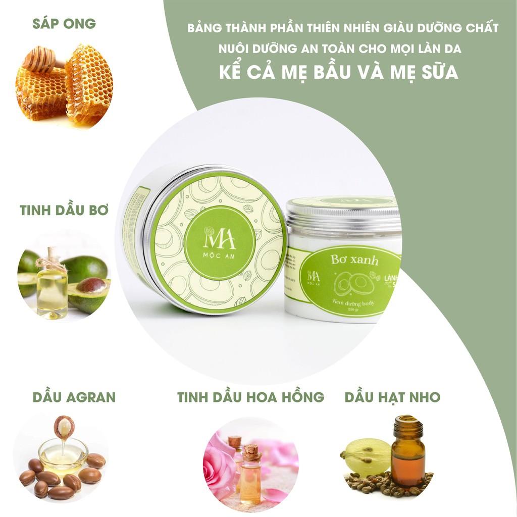 Kem Dưỡng Body Mộc An Chiết Xuất Bơ Xanh Cấp Ẩm, Dưỡng Da Sáng Mịn 250g