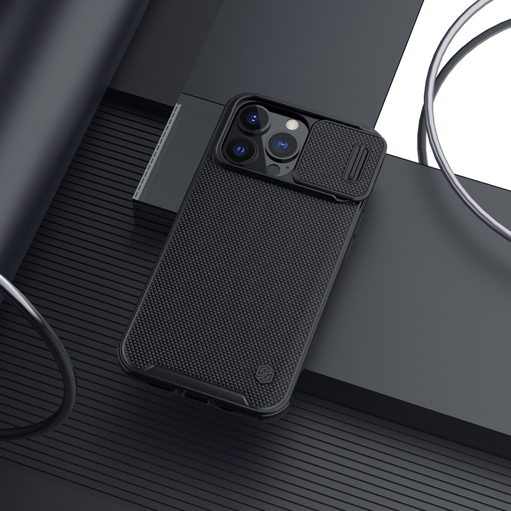 Ốp lưng Chính Hãng Nillkin Textured cho iPhone 13 Pro Max Có Thanh Trượt Bảo Vệ Camera Viền TPU Mềm Chống Sốc - Hàng Chính Hãng