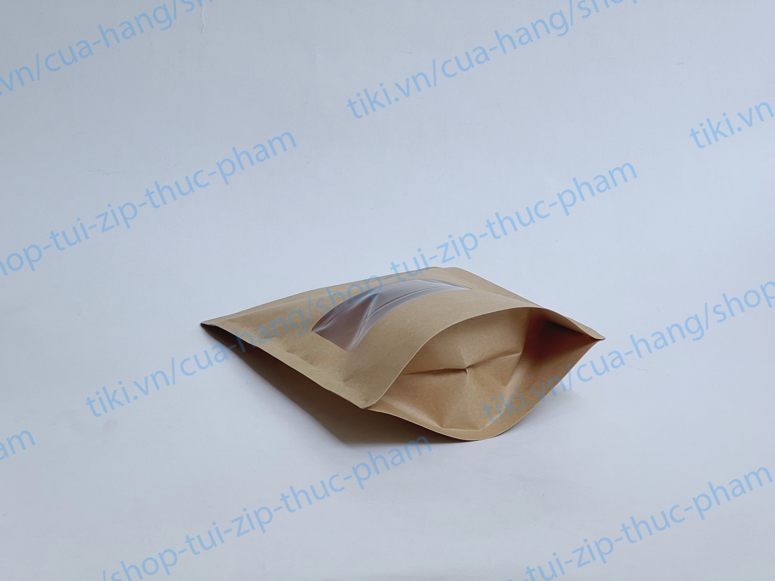 50 Cái Túi Zip Giấy Cửa Sổ - Túi zip giấy kraft đáy đứng - Túi Đựng Thực Phẩm Khô
