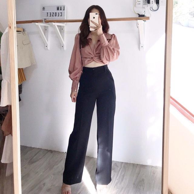 MUA 2 GIẢM 25K_QUẦN ỐNG SUÔNGQuần Ống rộng culottes dáng dài công sở cho người đi làm
