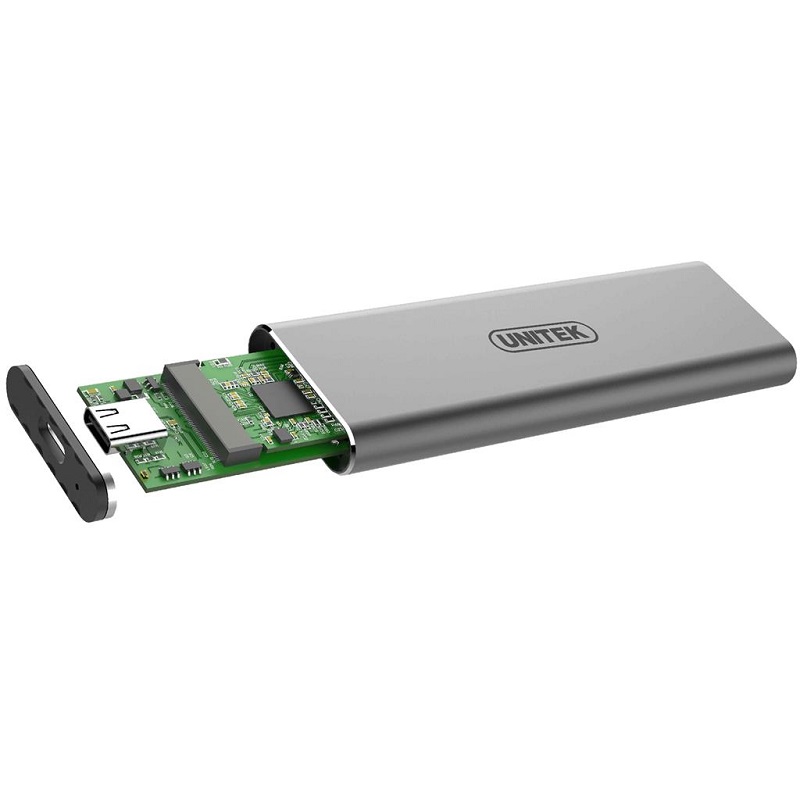 Box ổ cứng SSD M2 NVMe Unitek S1201A chuẩn 3.1 hỗ trợ đến 5Gbps (Xám) Hàng Chính Hãng